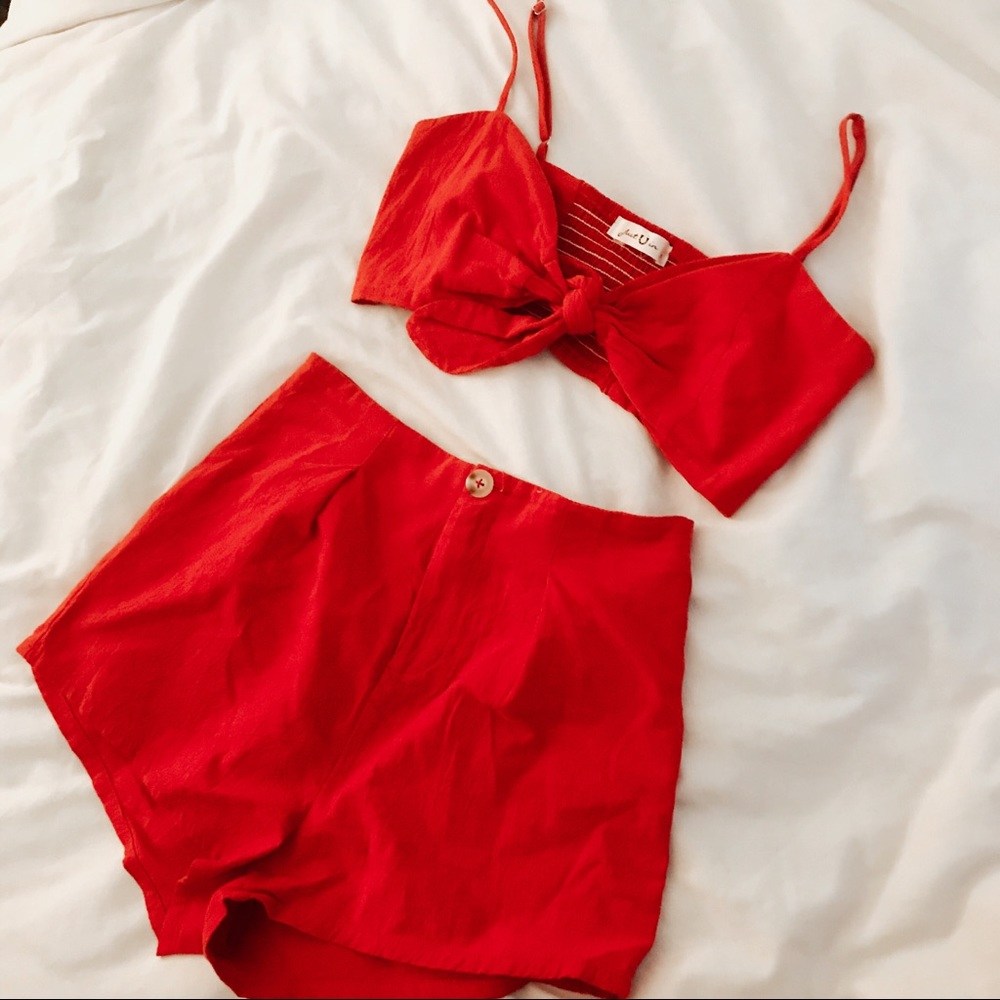 Tie top and shorts set